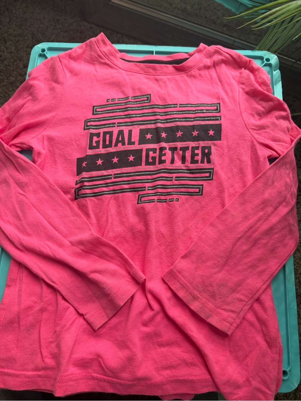 Danskin Now Long Sleeve 'Goal Getter' Graphic Tee - Hot Pink